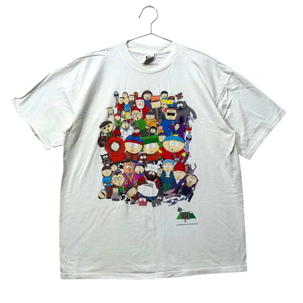 Vintage 1998 Comedy Central South Park Allcast Men XL White Graphic T-Shirt